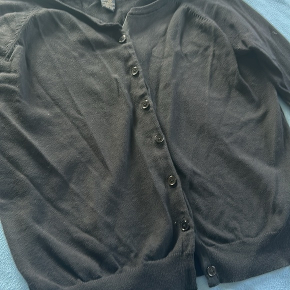 Route 66 Black Cardigan 3/4 Sleeve Button - Picture 3 of 6